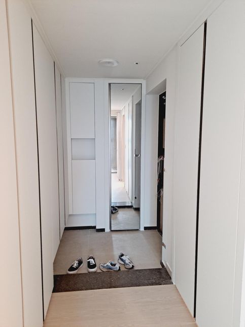 중문 인테리어 가능한지 질문 (한쪽벽이 전부 수납장일때)의 1번 째 이미지