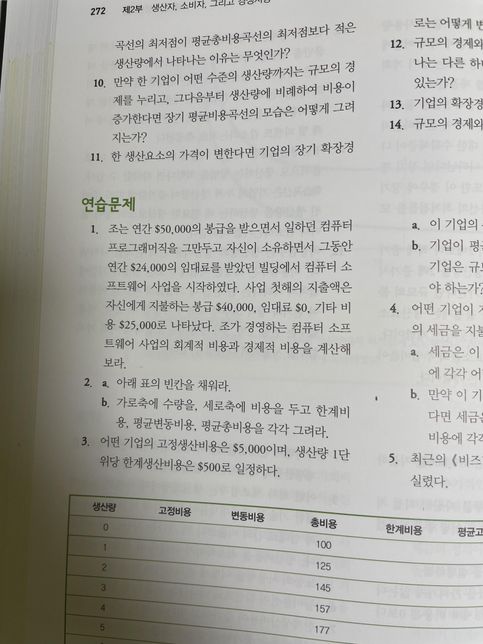 미시경제학 회계적 비용 경제적 비용 계산 어떻게 하나요?의 0번 째 이미지