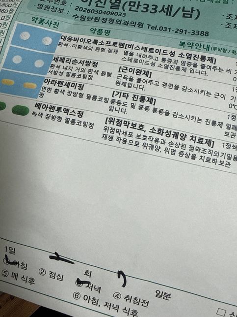 허리디스크 때문에 약 처방 질문드립니다의 0번 째 이미지