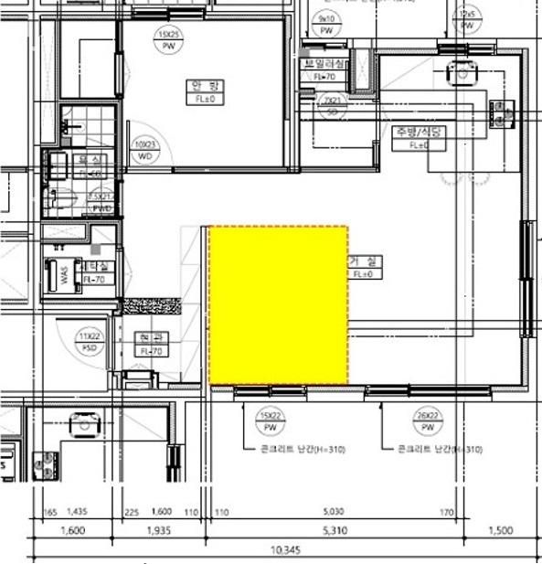 거실을 쪼개면 집이 좁아보일까요? (도면첨부)의 0번 째 이미지