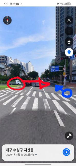 상대차량 유턴후 급차선 변경 저는 직진중 부딫히는 사고가 났습니다의 1번 째 이미지