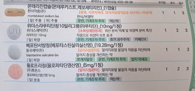 항히스타민제와 비타민B군 4시간 간격으로 먹어도 되나요?의 0번 째 이미지