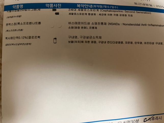 내과랑 치과약인데 같이 복용해도 되나요?의 1번 째 이미지