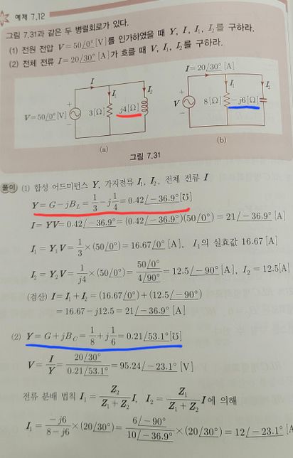 회로이론 어드미턴스 계산에 대해서 질문있습니다.의 0번 째 이미지