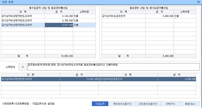 리스차량 감가상각초과액 및 리스차량 손금추인액 작성문의의 0번 째 이미지