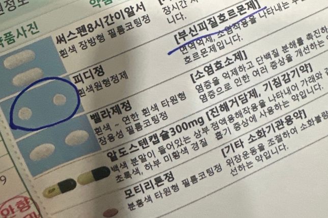 이 약들을 타오고 감기가 괜찮아졌는데의 0번 째 이미지