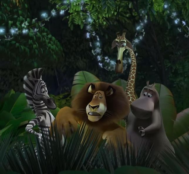 영화 마다가스카에서 여우원숭이들은 처음 만나게 된 왜 알렉스와 마티, 멜먼과 글로리아를 보고 경계심을 느꼈어요?의 0번 째 이미지