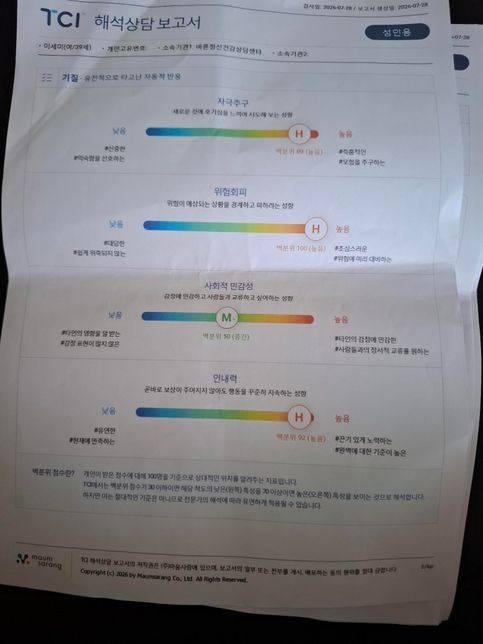 기질 성격 검사를 했는데요 제 길을 모르겠어요. ㅠㅠ의 1번 째 이미지