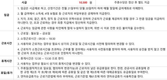 파트타이머(4대보험 가입자)연장근무 수당의 0번 째 이미지