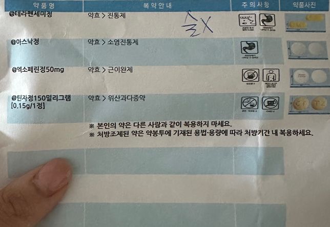 정형외과 약을 먹는중인데 부작용 질문의 0번 째 이미지