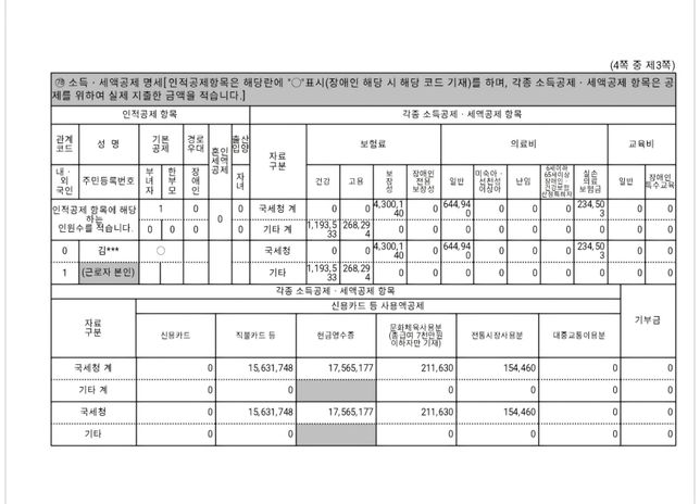 연말정산 문의드려봅니다 근로소득지급명세서의 2번 째 이미지