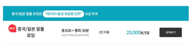 중국 패키지 kt 로밍에 대해서 질문이 있습니다.의 0번 째 이미지