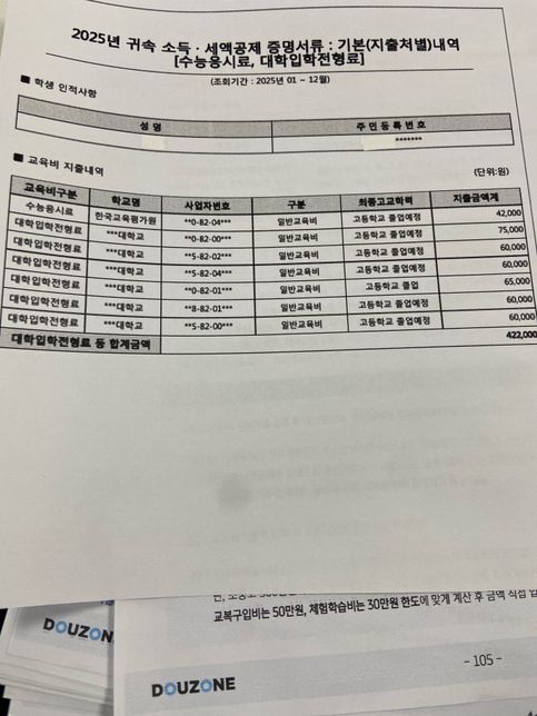 연말정산 교육비 공제에 관한 질문입니다.의 0번 째 이미지