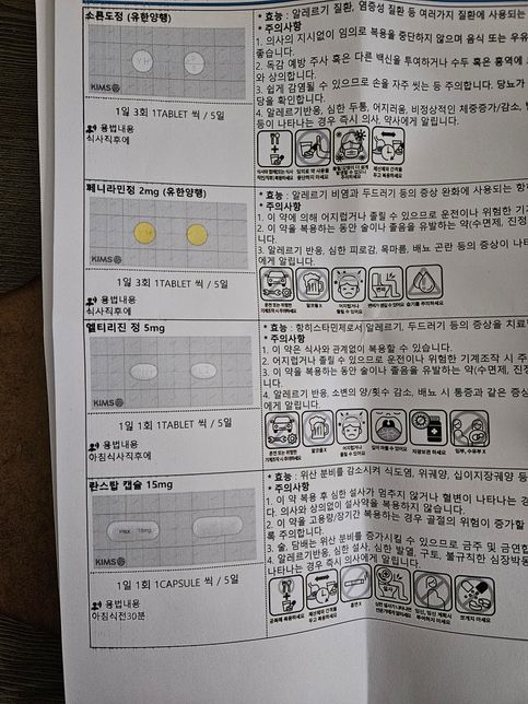 감기약,두드러기약 같이 먹어도 될까요?의 1번 째 이미지