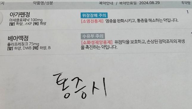 한달쯤전에 힘줄염 약을 받아왔는데지금 먹어도 될까요?의 0번 째 이미지