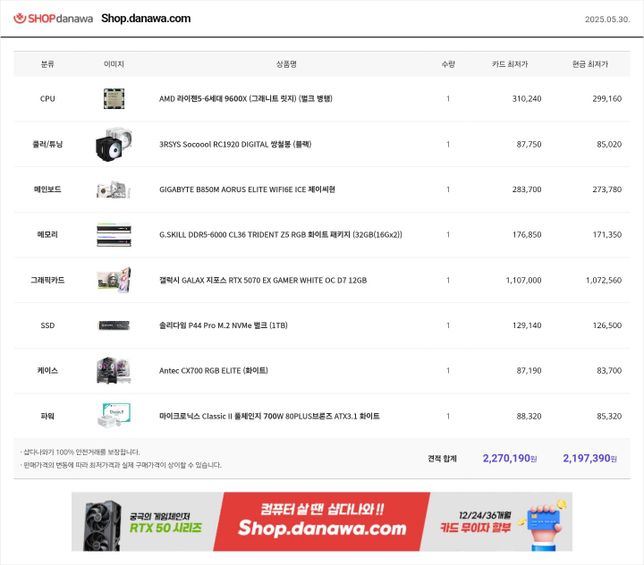 배틀그라운드 QHD 화이트 컴퓨터 견적 이렇게 하면 될까요?의 0번 째 이미지