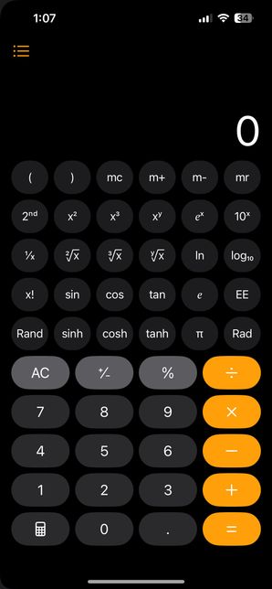 아이폰 계산기 공학용 계산기에서 일반 계산기로 어떻게 바꾸나요?의 0번 째 이미지