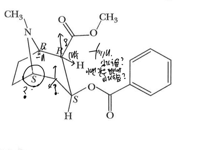 유기화학 코카인의 R/S배열에 대해서?의 0번 째 이미지