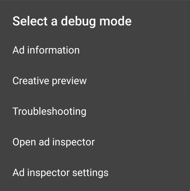 Select a debug mode 질문의 0번 째 이미지