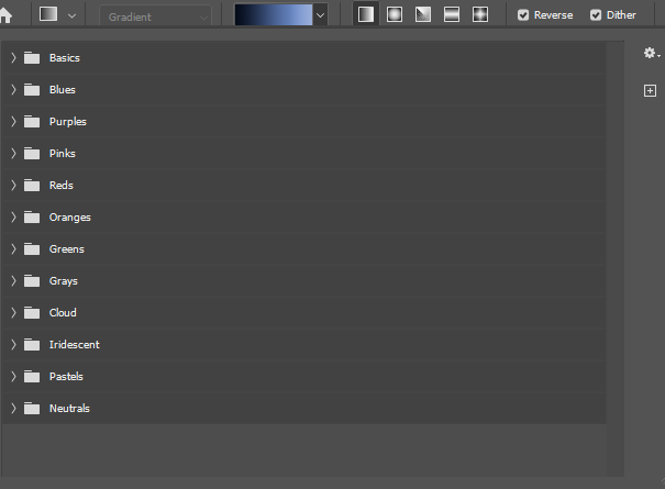 포토샵에서 그라데이션 툴의 편집기가 안보일때 보이게 하는 방법은?의 0번 째 이미지