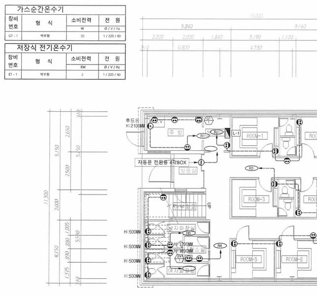 건축설계도면 중 전열설계도인데 어떻게 해석하면 되나요?의 0번 째 이미지