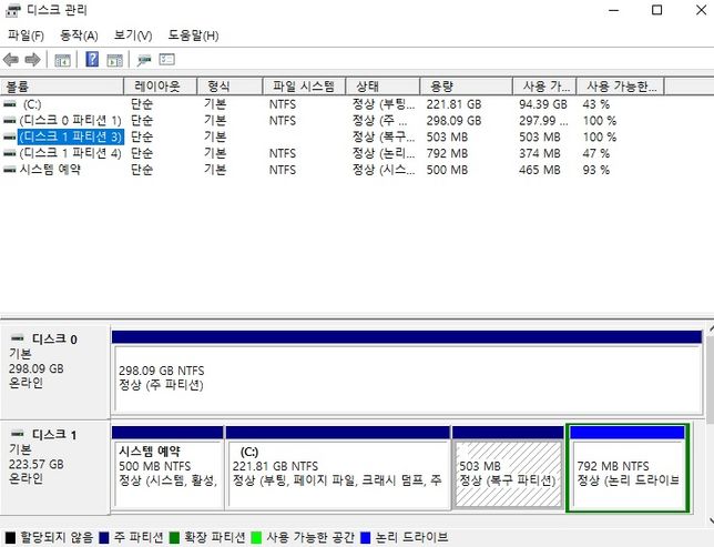 윈도우10 파티션 오류 복구 방법 있나요?의 0번 째 이미지