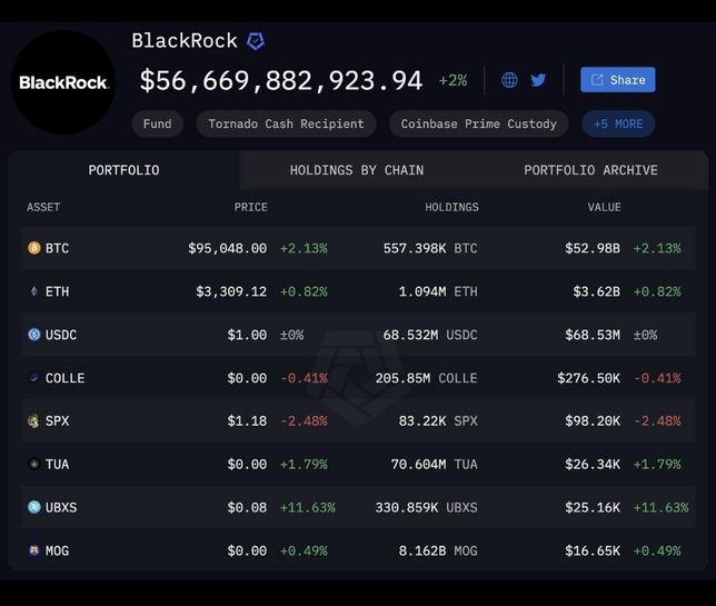 블랙록이 소유한 코인확인방법이..??의 0번 째 이미지