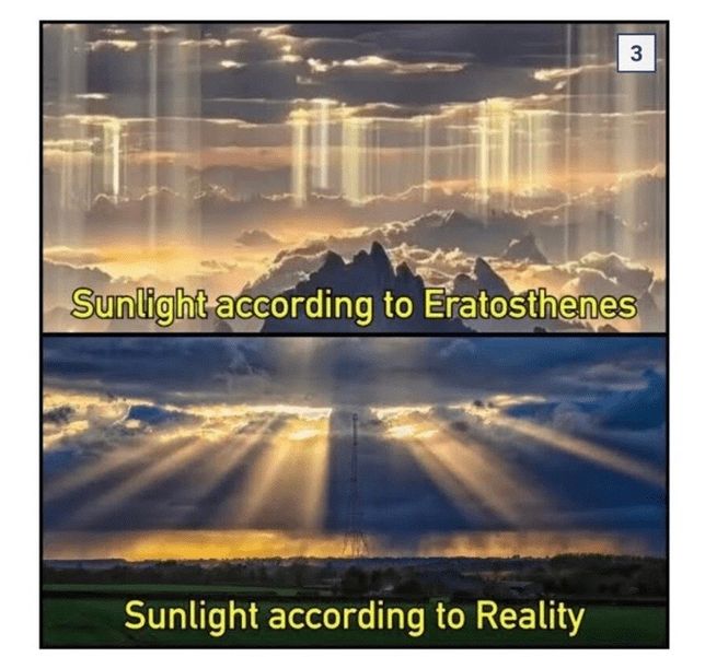 구름 사이 비치는 빛무리는 왜 직선으로 내리지 않고 퍼지나요??의 0번 째 이미지