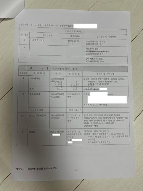 오피스텔 가압류 걸린집에 재계약했습니다의 1번 째 이미지