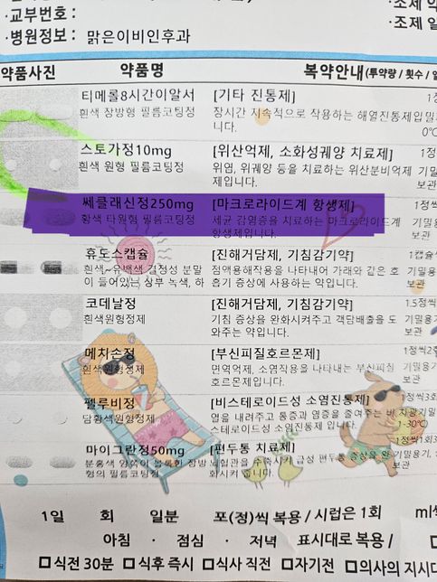 첨부된약들 7가지를 어제밤 9시까지 음주했는데 오늘 저녁먹고 6시에 먹어도 되나요?의 0번 째 이미지