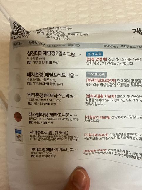 감기약 먹는데 생리통약 같이 먹어도 되는지의 0번 째 이미지