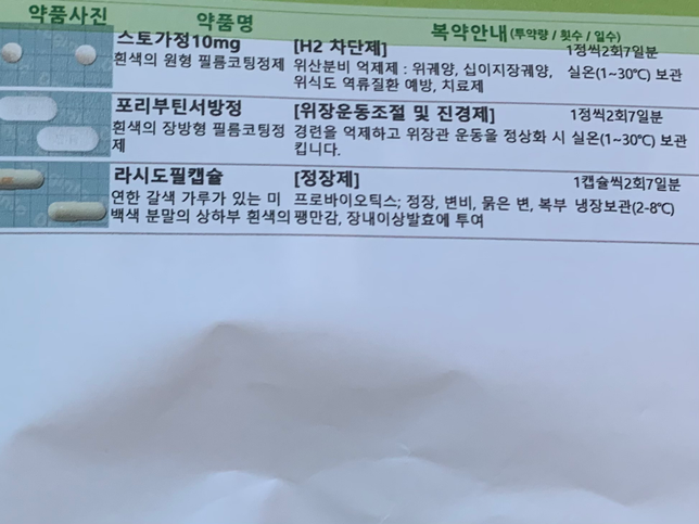 급해요ㅠㅠ 라시도필캡슐,포리부틴서방정,스토가정 10mg 복용법의 0번 째 이미지