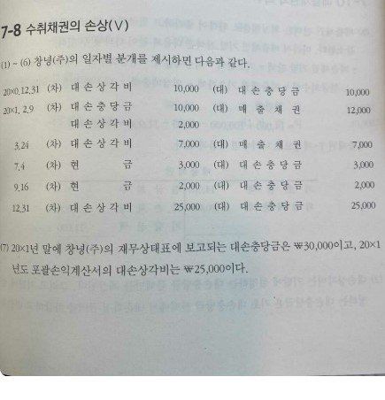 대손상각비와 대손충당금 관련 문제??의 0번 째 이미지