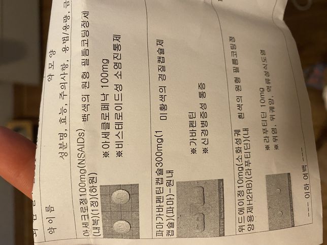 <mark>허리디스크</mark>로 <mark>처방</mark>받은 두 약의 복용시간?의 0번 째 이미지
