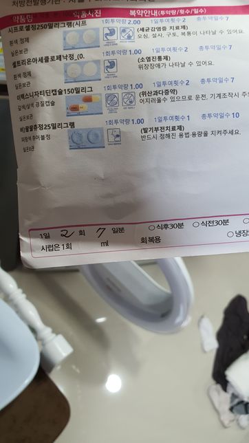 이 항생제와 이 약들을 같이 먹어도 될까요??의 0번 째 이미지