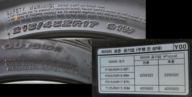 타이어 공기압 관련 질문입니다....의 0번 째 이미지