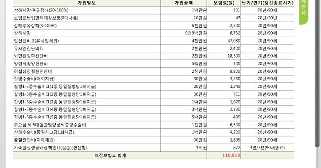 30대남자 종합보험 보장내용 문의드립니다의 0번 째 이미지