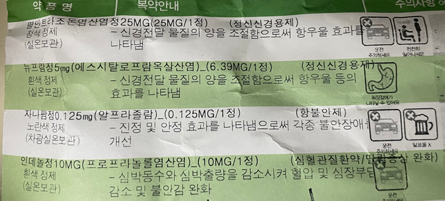 제가 공황장애라 이 약을 먹는데 지금 또 너무 불안한데 인데놀 하나 더 먹어도 되나요?(제발 빠른 답변 부탁드려요ㅠㅠㅠㅠㅠㅠㅠ의 0번 째 이미지