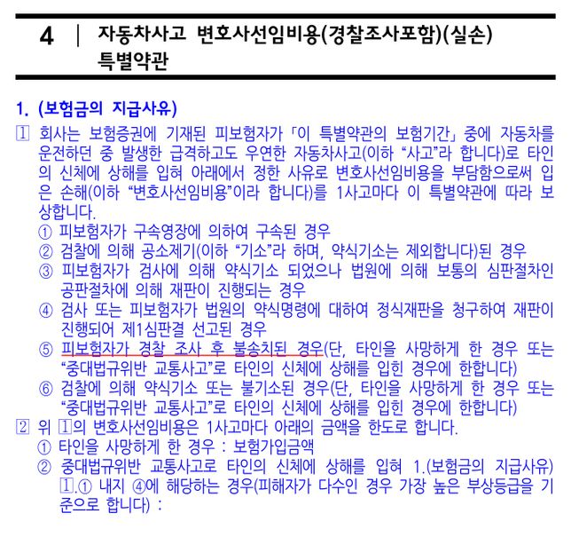운전자보험 변호사선임비용 약관에 대한 문의의 0번 째 이미지