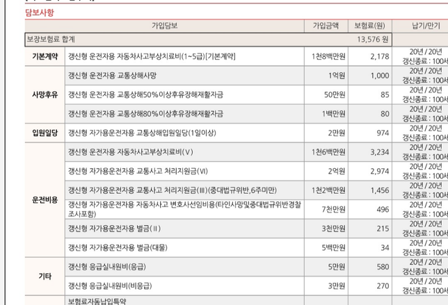 운전자보험 두개중 뭐가더나을까요.의 0번 째 이미지