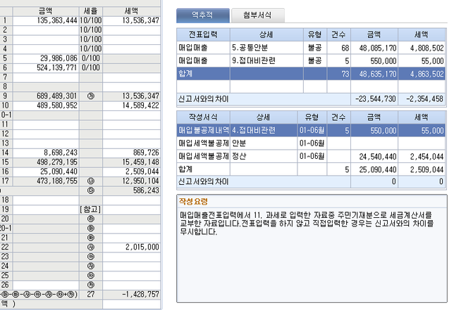 부가세 신고서 분개할때 매입세액 안분경우의 0번 째 이미지