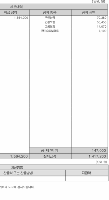 주4일 근무 월급 세후 급여 문의드립니다의 0번 째 이미지