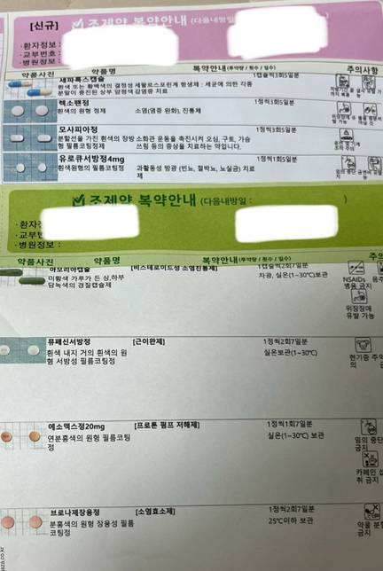 염좌약과 방광염약 함께 복용 가능한가요?의 0번 째 이미지