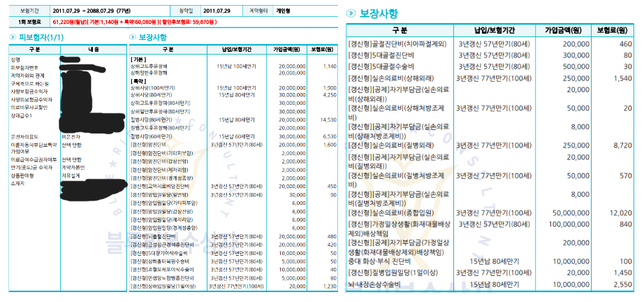 보험료를 내리고 싶은데 한번 봐주세요.의 0번 째 이미지