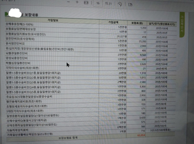 만17세 딸 보험 견적받은거 괜찮은지 질문드립니다.의 0번 째 이미지