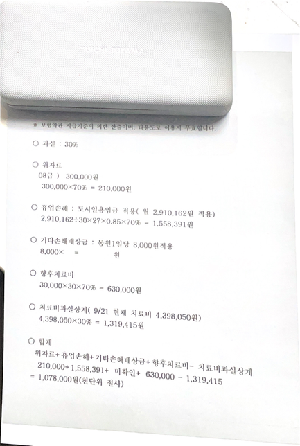 택시 vs 이륜차 개문추돌사고 택시공제조합의 대인 합의 요청내용인데 이게 합당한 건가요?의 0번 째 이미지