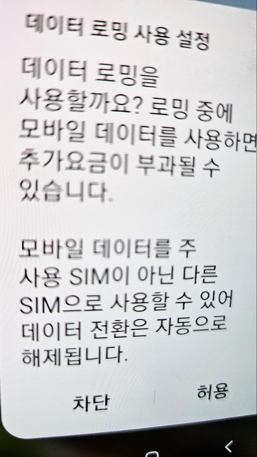 해외 여행나왔는데, 데이터로밍 차단이 무슨말인가요?의 0번 째 이미지