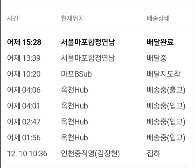 택배 배송중, "마포합정연남"...여기가 뭐하는 곳인가요?의 0번 째 이미지