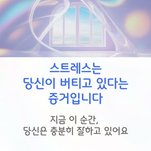 “스트레스는 나를 잡아먹는 감정이 아니라, 내가 지금 버티고 있다는 증거예요.”