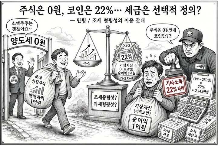 가상자산 (코인) 과세 형평 유감